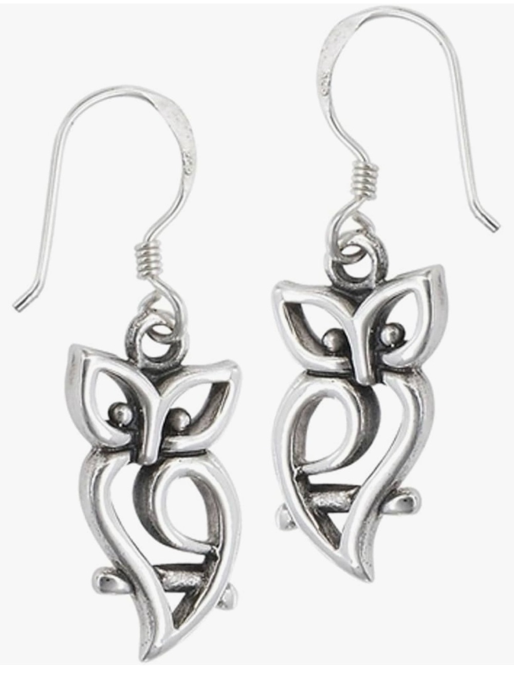 Sterling-Style Silver Owl Drop Earrings - Women Jewelry Sterling Silver 925